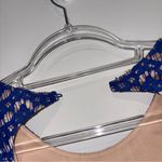 Eliza J lace eyelet belted Patterned Dress blue nude size 6 Photo 5