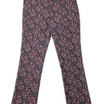 Anthropologie The Essential Slim Straight Pant Floral Brown Motif Stretch Size 2 Photo 0