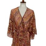 Victoria's Secret  Metallic Sheer Ruffle Sleeve Belted Robe Medium Photo 2