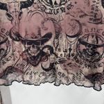 Hot Topic NWT Hot‎ Topic Cosmic Aura Skeleton Cowboy Mesh Top Medium Bell Sleeve Goth Punk Photo 8