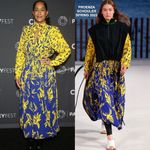 Proenza Schouler NWT. $1390 Degrade Floral Long Sleeve Dress Sz 2 yellow blue Photo 2