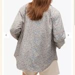 Mango quilted ditsy floral print jacket in light blue NWOT with defect Sz XL Photo 2