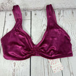 Free People Intimately Bra Rhiannon Soft Small Stretch Velvety Bralette Berry Photo 1