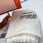 Kate Spade Saturday Orange Canvas Leather Top Handle Satchel Bag Crossbody Strap Photo 3
