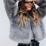 Verge Girl Grey Faux Fur Jacket  Photo 0