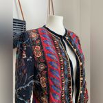 Johnny Was Vintage Made in Japan Saxton Hall Velvet Floral Peacock Boho Jacket, Size 13/14 Photo 2