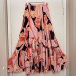 Free People Bring Back The Summer Maxi Skirt Floral Pink Low High Ruffle size 0 Photo 1