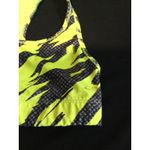 Champion ‎ Sports Bra Neon Yellow Gray Zebra Print Racerback Athletic Top size M Photo 2