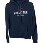 Hollister  Navy Blue Y2K Pullover Hoodie Logo Drawstring Front Pouch Pocket‎ M Photo 0