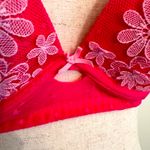 Aerie  Floral Embroidered Red Bra Photo 2