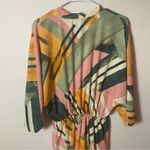 Entro  Vintage Resort Abstract Midi Dress Size M Vacation Cruise Tropical Photo 10