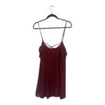 Bebop  Burgundy Lace Mini Dress Large Women’s Criss Cross Boho Holiday Party Photo 4