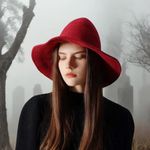 Whimsical Burgundy Witch Hat Lightweight Stylish Knit Construction One Size Photo 6