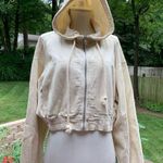 INDIE Collection Cropped Corduroy White Ivory Hooded JACKET Size S Small Photo 0