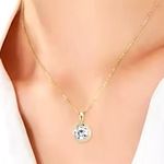 Boutique 2 Ct Solitaire Diamond Necklace‎ | 14k Yellow Gold Over 925 Sterling Silver NWT Photo 2