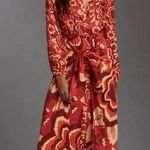 Farm Rio  Long-Sleeve V-Neck Floral Midi Shirt Dress | Fall Boho Style Size S NWT Photo 0