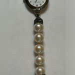 VINTAGE JUDITH JACK MARCASITE PEARL Toggle Bracelet WATCH Black Photo 15