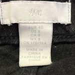 H&M  Women's Black Solid High Rise Straight Denim Jeans Cut Off Mini Short Size 8 Photo 2