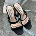 Steve Madden Black Suede Sandals Chunky Heel Photo 1