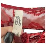 Free People  Nomad Child Red Lace Boho Flowy Floral Oversized Mini Dress Size XS Photo 7