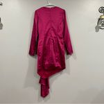 Mac Duggal Ieena for  26644 Asymmetrical Draped Long Sleeve Mini Dress Size 6 Photo 4