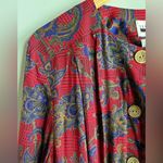 Vintage 70’s Leslie Fay ornate floral paisley challis Mod belted shirt dress Red Size 14 Photo 10