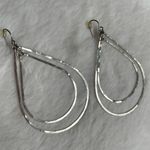 Hammered Silver Teardrop Earrings Photo 2
