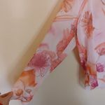 Dress Barn Size Medium M Sheer Floral Flower Pink Blouse Button Up Dressy Photo 5