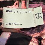 ASOS Pink Butterfly Cord Tie Front Ruched Midi Skirt Size 10 Satin Side Zip Photo 1