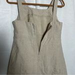 The Limited Vintage  100% Linen Beige Embroidered Sleeveless Square Neck Dress Photo 3