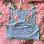 sky blue sports bra unlined racer back Photo 4