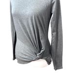 Fabletics Pullover Top Twisted Side Scoop Neckline Long Sleeve Heathered Gray XS Photo 3