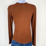 Lululemon Ribbed Long Sleeve Shirt Brown Copper Brown Casual Top Women Sz 4 Cozy Photo 2