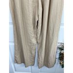 Magaschoni Linen Pants Size L Tan Wide Leg Pleated Elastic Waist Relaxed Fit Photo 8