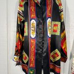 Fred David Vintage  Women’s Satin Button Down Long Sleeve Blouse Size 14 … Photo 1