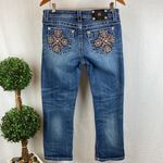 Miss Me Boyfriend Crystal Embellished Crop Capri Mid Rise Jeans 28 Photo 5