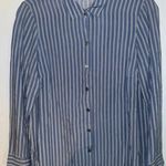 J.Jill  women’s Striped Button Down‎ Blouse small petite Blue White lightweight Photo 0