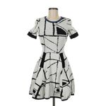 Sachin & Babi Knit Fit & Flare Dress Geometric Print Cocktail Party M White Size M Photo 1