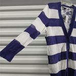 Ann Taylor Loft Cardigan Sweater Women's MP Purple Sheer Button Front Academia Photo 5