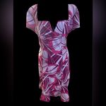 Bold Elements  NWT Pink & Red Floral MIDI Dress 22-24 p2p 39”L 9”Sleeve Photo 9