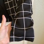 Pixley Black & White Windowpane Cropped Y2K Long Sleeve Blazer Photo 3