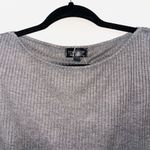 Topshop NWT Dark Gray Ribbed Raw Hem Cropped Top Photo 1