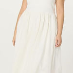 The Drop Strapless Mixed Media White Dress Photo 0