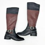 Vince Camuto  Leisha Brown Black Leather 6.5 M 36.5 Knee High Riding Boots Photo 0