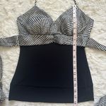 One Clothing Top Halter Vintage 90s Y2K Satin Polka Dot Stretch Black Sz M Photo 7