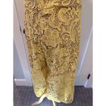 Dress the Population  Yellow Marie lace crop wide leg jumpsuit size X Large Photo 6