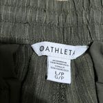 Athleta  Retreat Linen‎ High Rise Wide Leg Pant Raining Aspen Olive Large Petite Photo 9