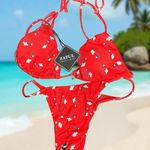 Zaful Bikini Sz 4 Womens Ditsy Floral Cheeky Brazilian 2 Pc Swim Bathing Suit Photo 0