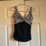 Lands' End  size 6 black white spotted swim top underwire padded Photo 1