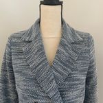 Talbots  Tweed Pea Coat Jacket size 4P Teal White Preppy Corpcore Academia Blazer Photo 9